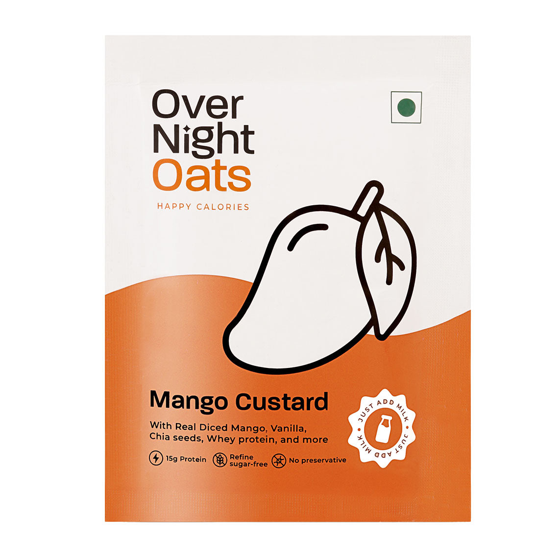 Mango Custard 2-Single Serve Pouches (15g+ protein per serve)