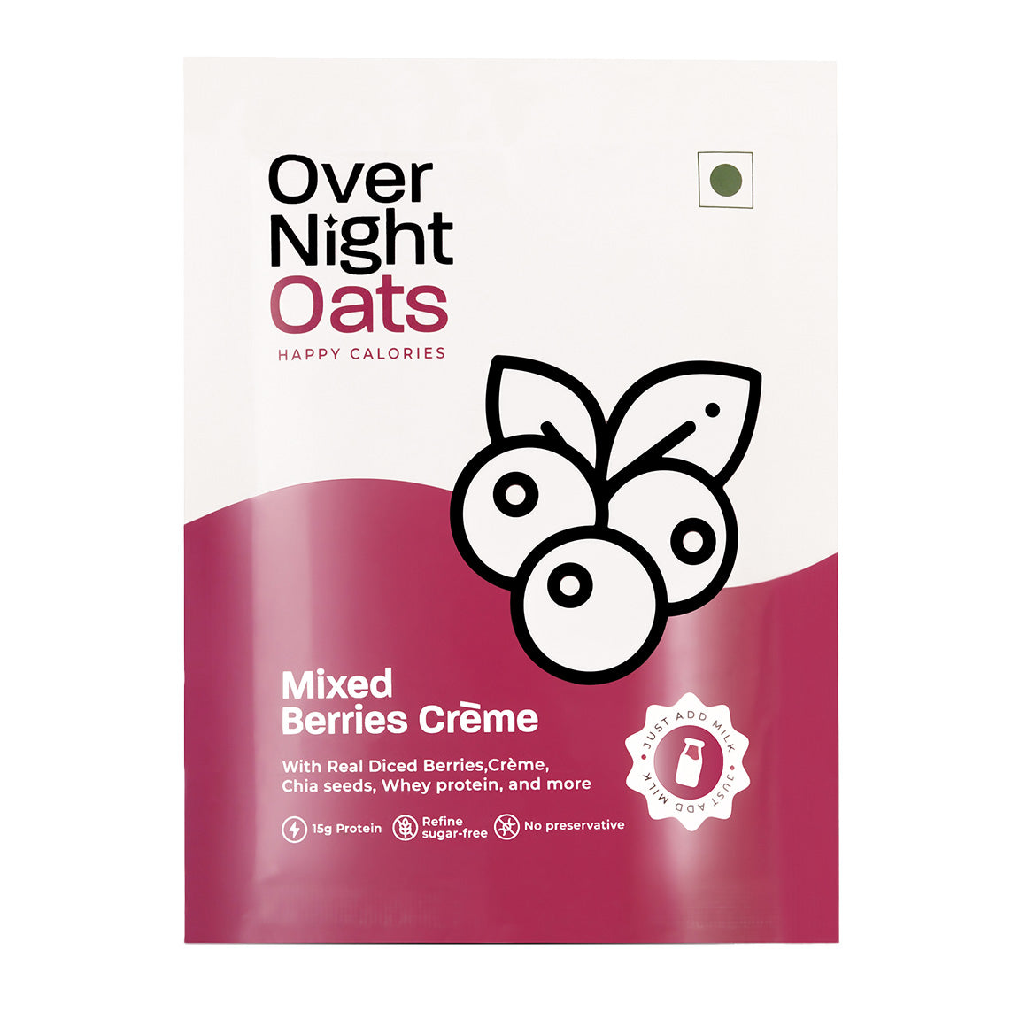 Mixed Berries Crème 2-Single Serve Pouches (15g+ protein per serve)