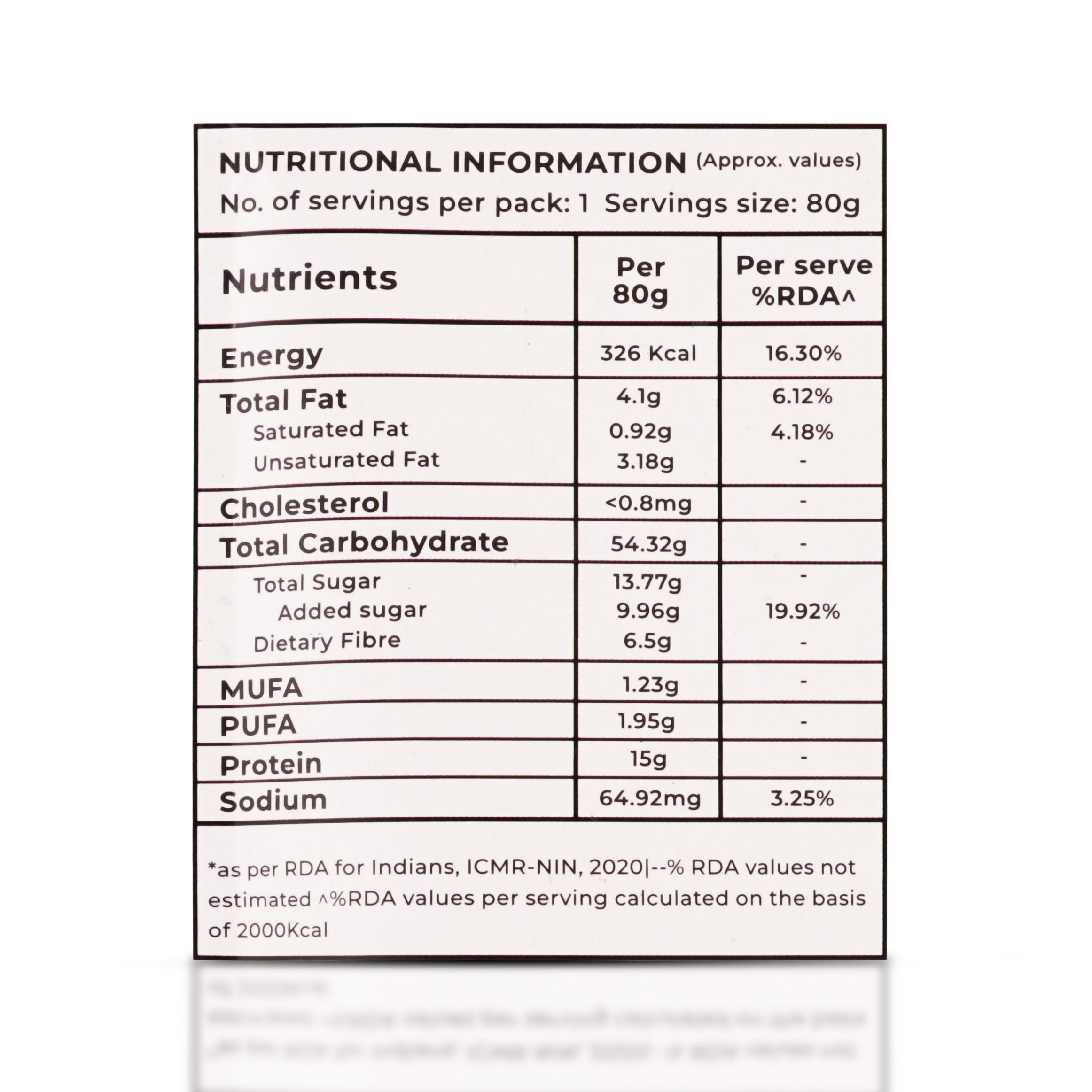 Mango Custard Breakfast Oatmeal nutrition value